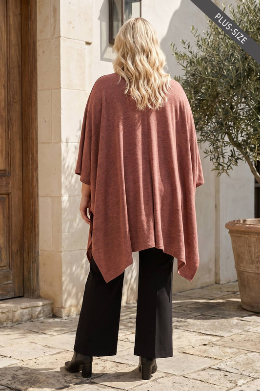 Tie-Neck Poncho – Pumpkin Spice