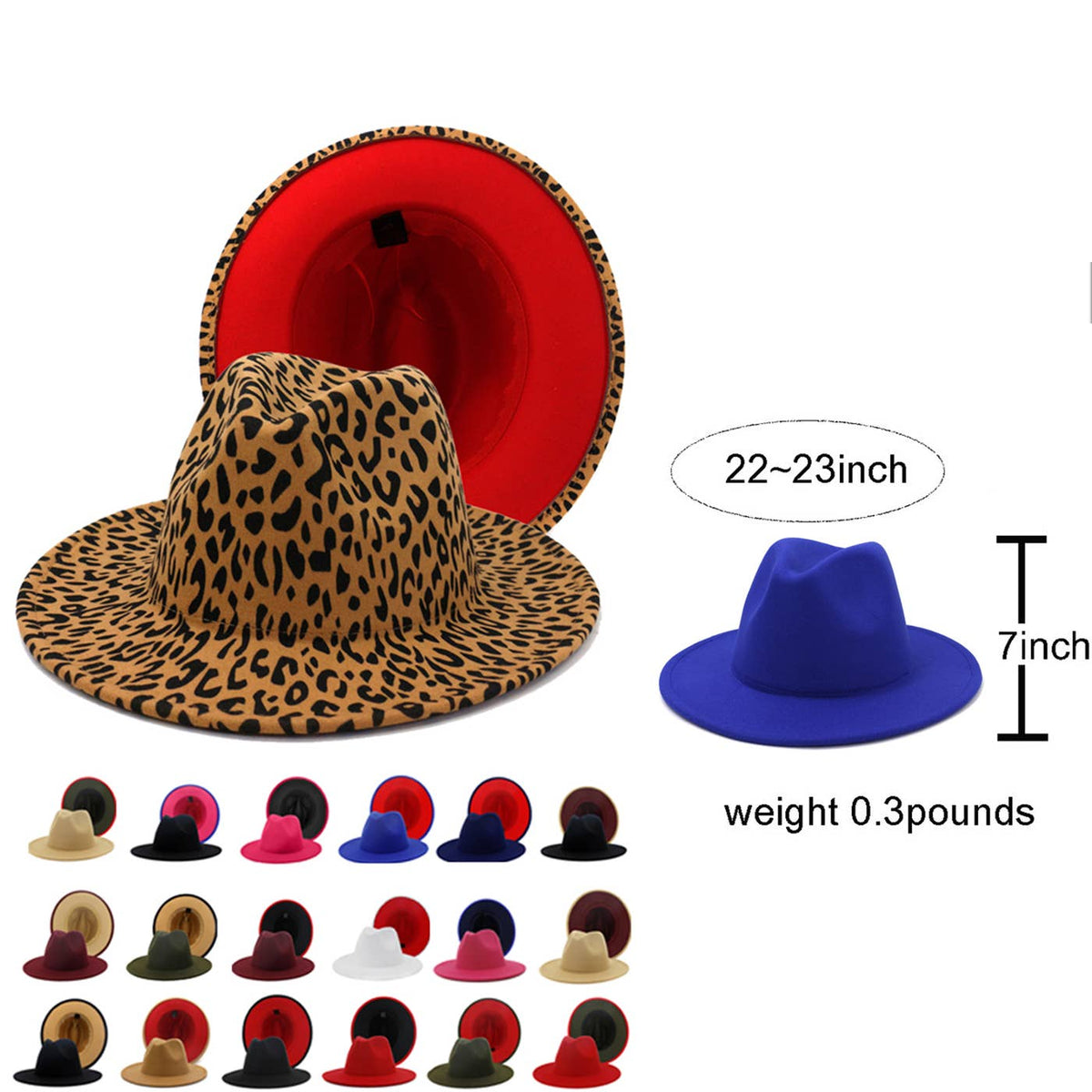 Two-tone Color Matching Fedora Hat