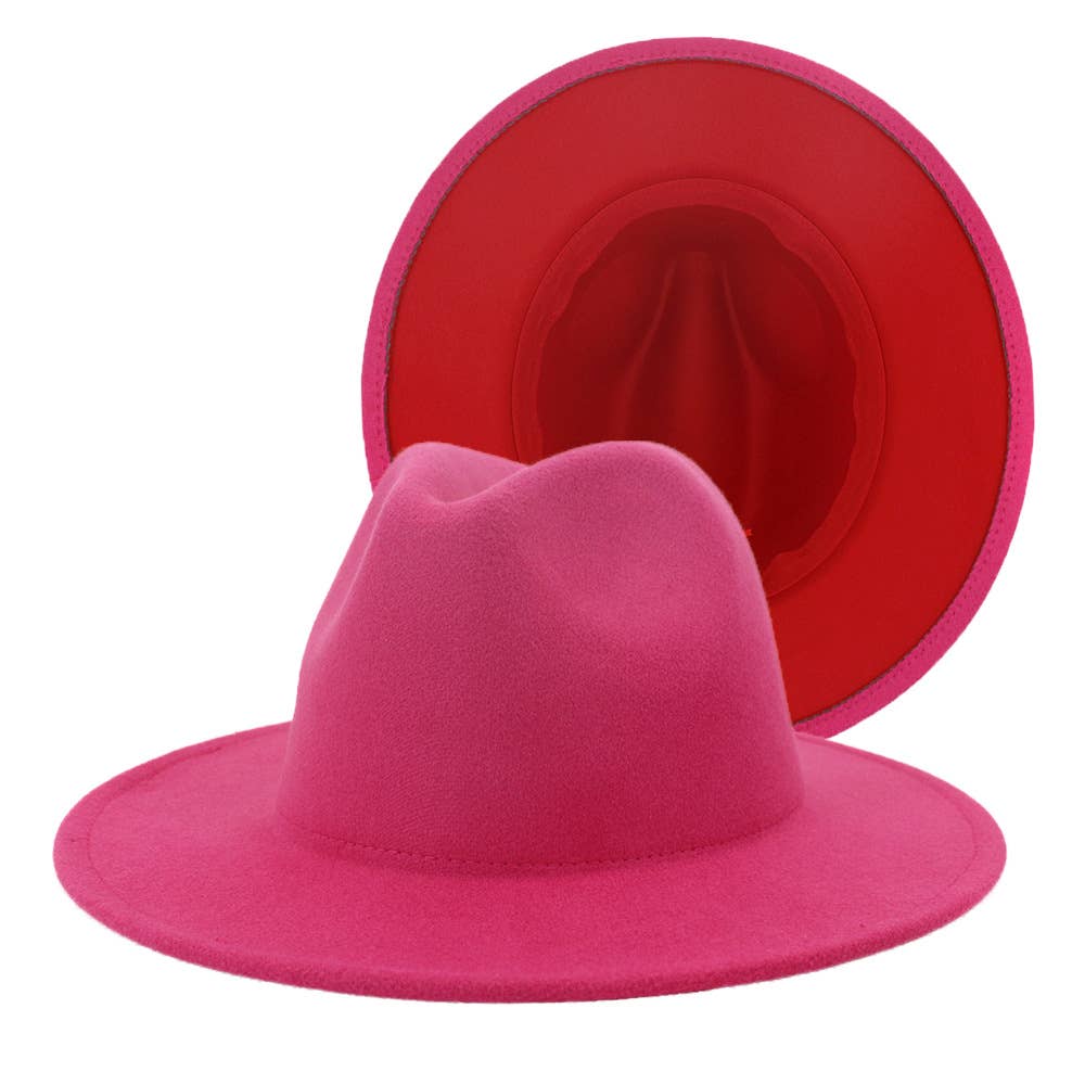 Two-tone Color Matching Fedora Hat