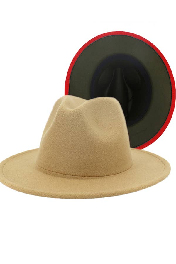 Two-tone Color Matching Fedora Hat