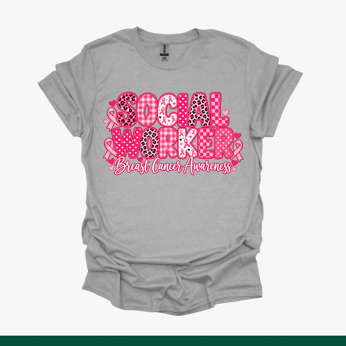 Social Worker Breast Cancer Awareness Tee