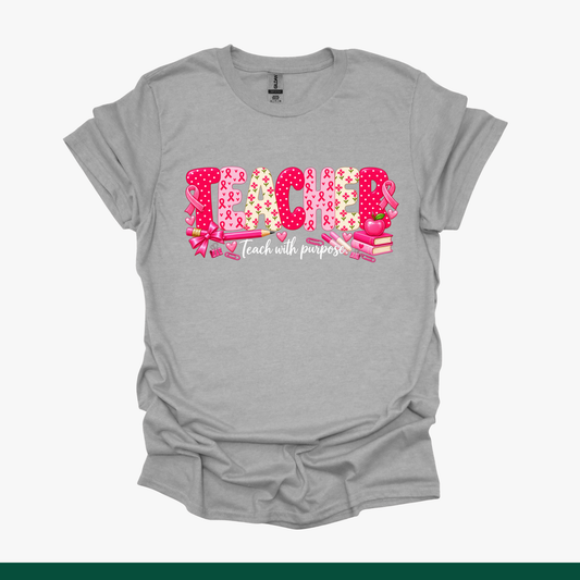 Breast Cancer Awareness Teacher Tee | Teach With Purpose