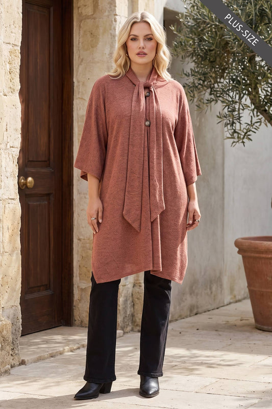Tie-Neck Poncho – Pumpkin Spice