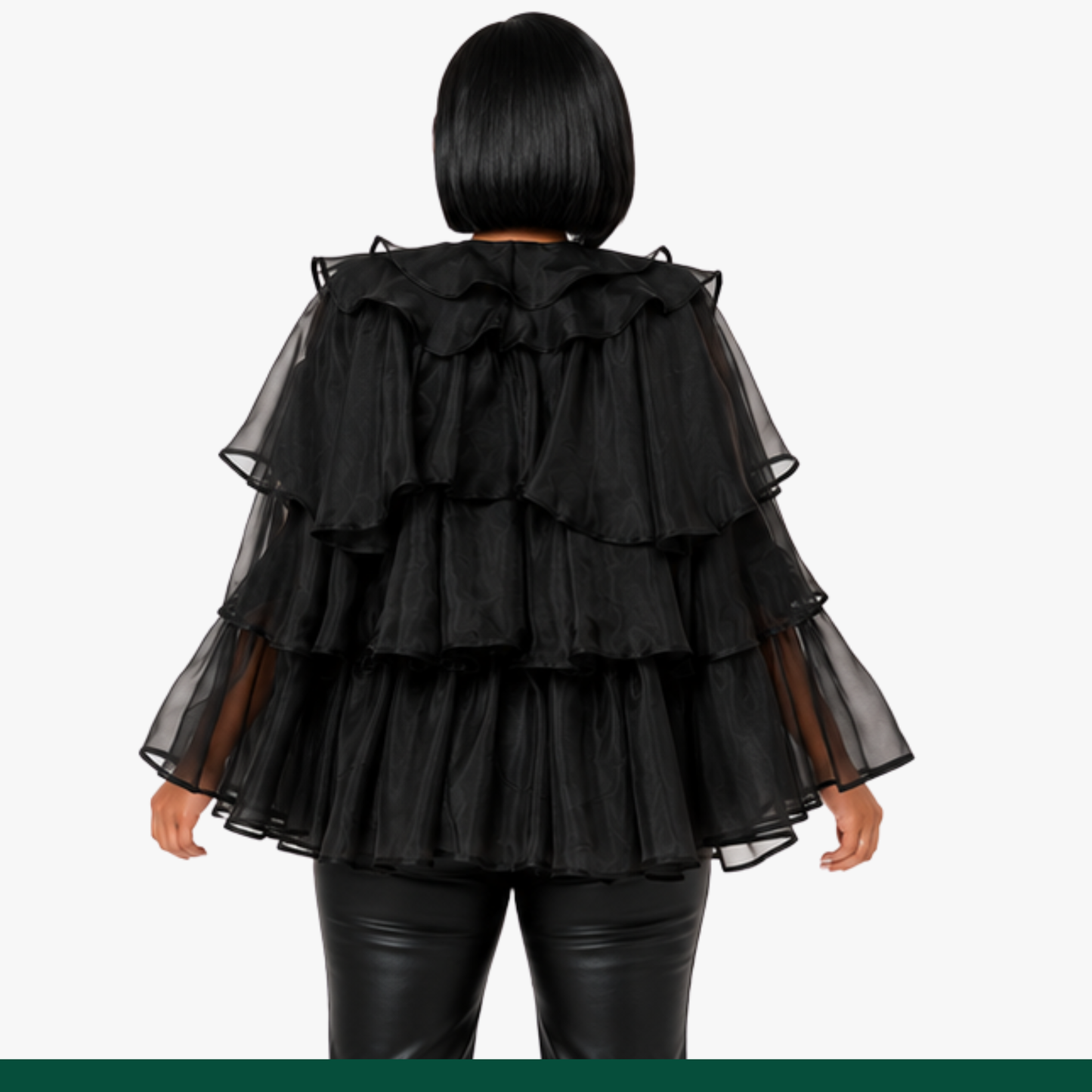 Midnight Grace Ruffle Organza Jacket