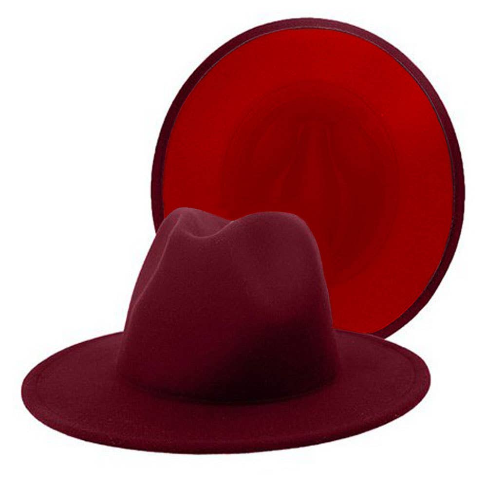 Two-tone Color Matching Fedora Hat