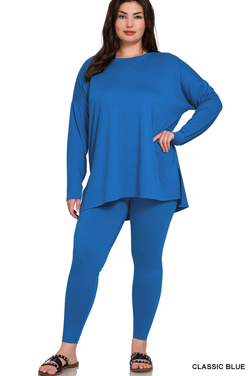 PLUS SIZE MICROFIBER LOUNGEWEAR SET