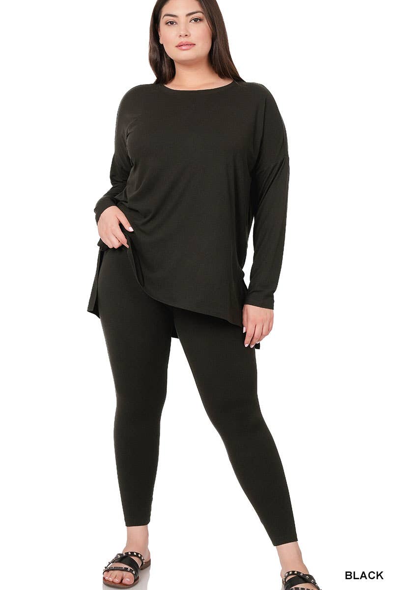 PLUS SIZE MICROFIBER LOUNGEWEAR SET