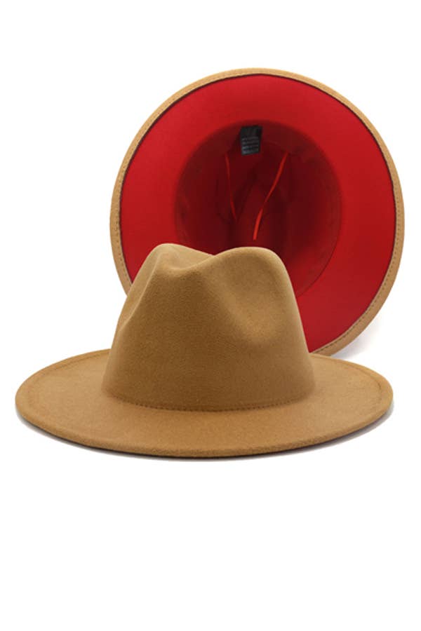 Two-tone Color Matching Fedora Hat