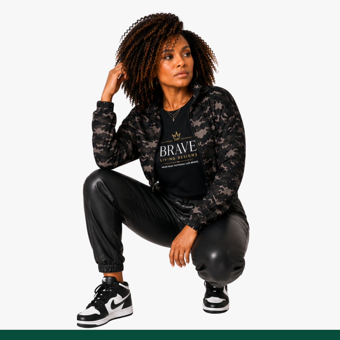Camo Mesh Cropped Jacket