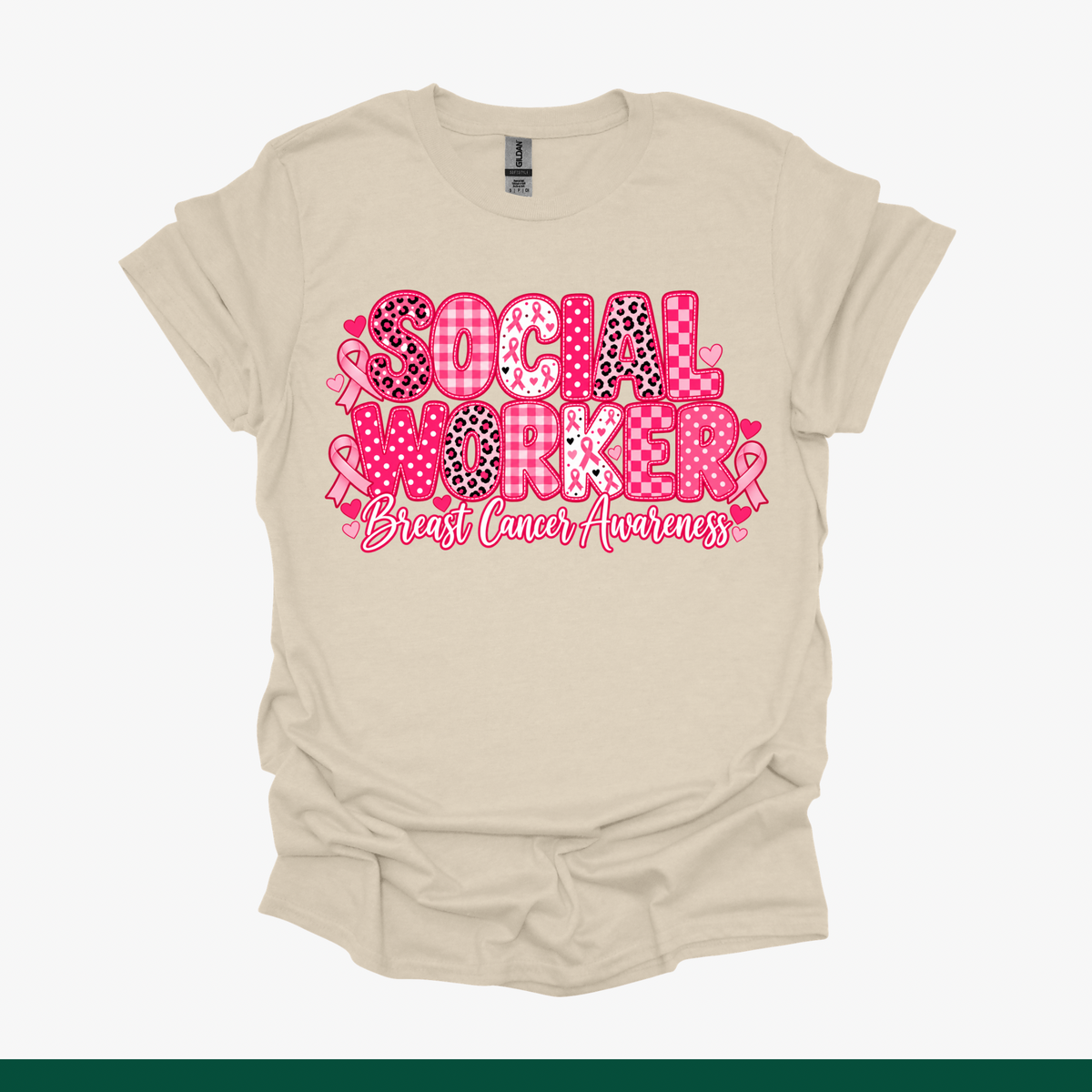 Social Worker Breast Cancer Awareness Tee