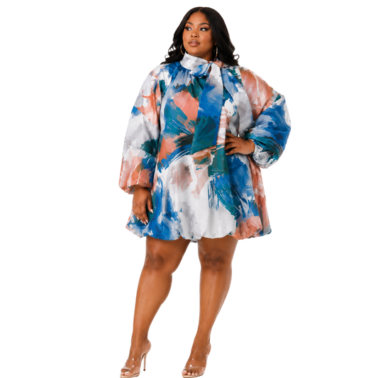 PLUS SIZE ABSTRACT DREAM DRESS