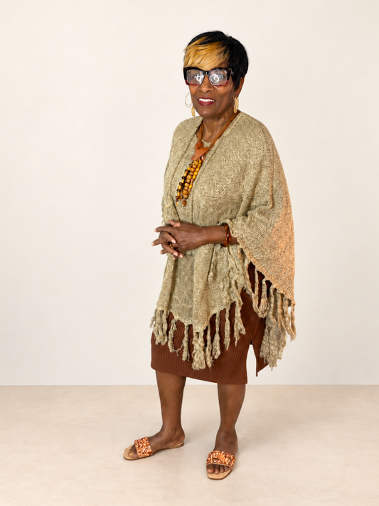 Cozy Days Fringe Knit Poncho