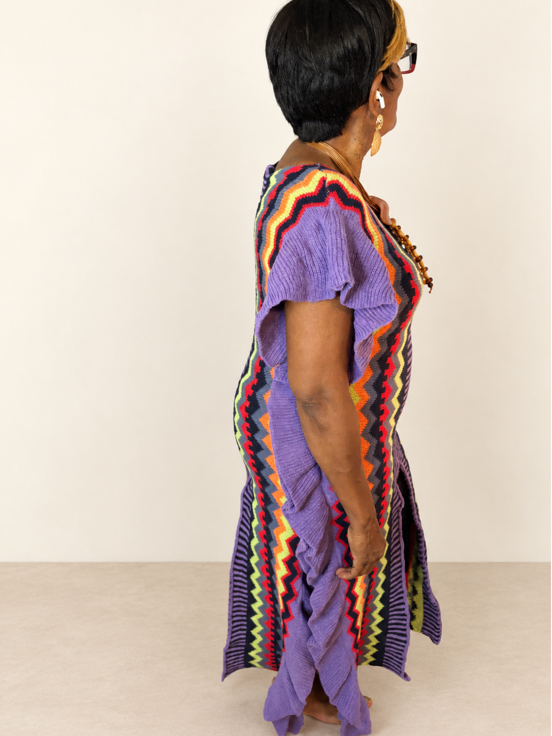 Color Me Brave Ruffle Knit Maxi Sweater