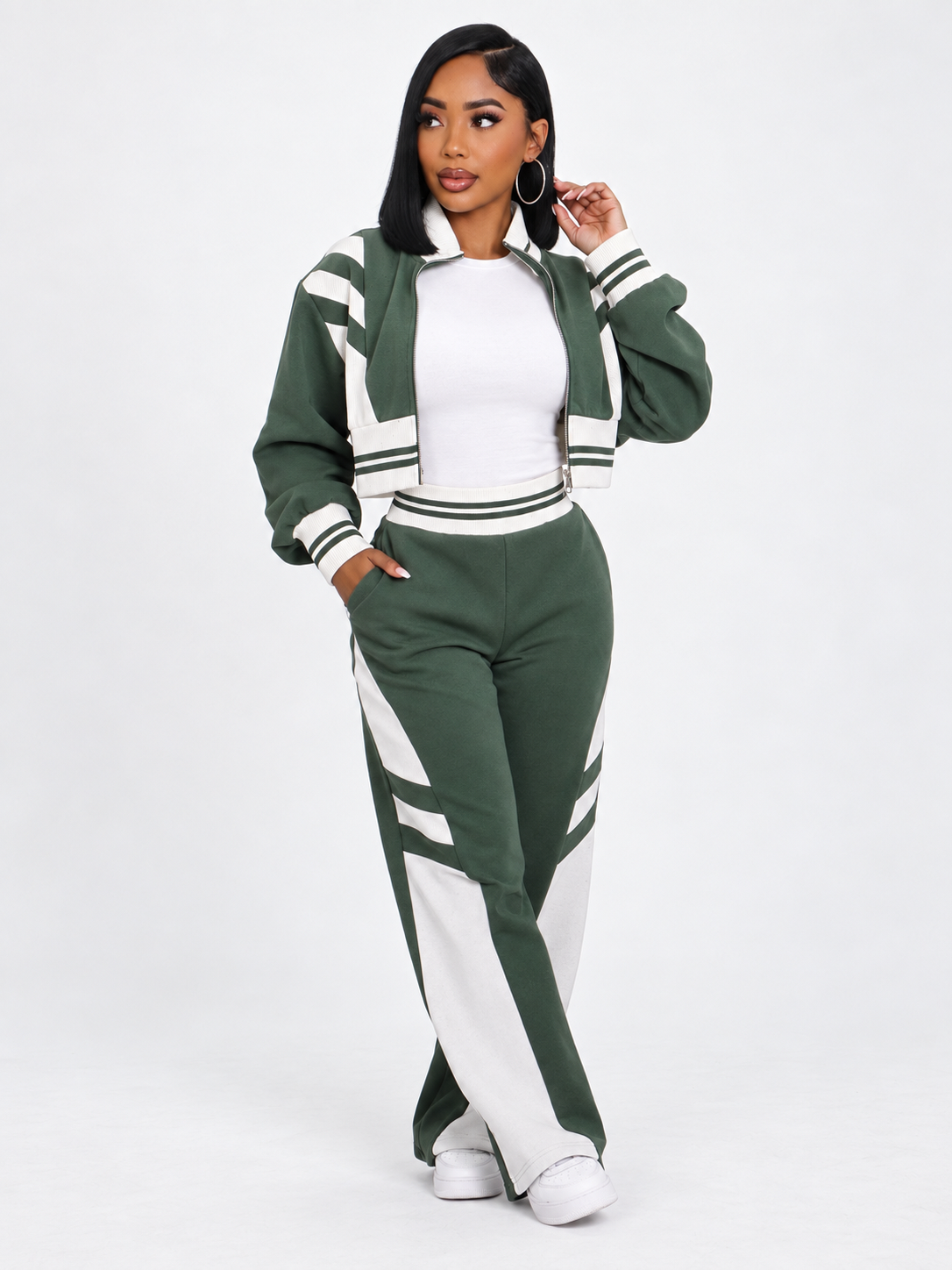 Colorblock Two-Piece Jogging Set