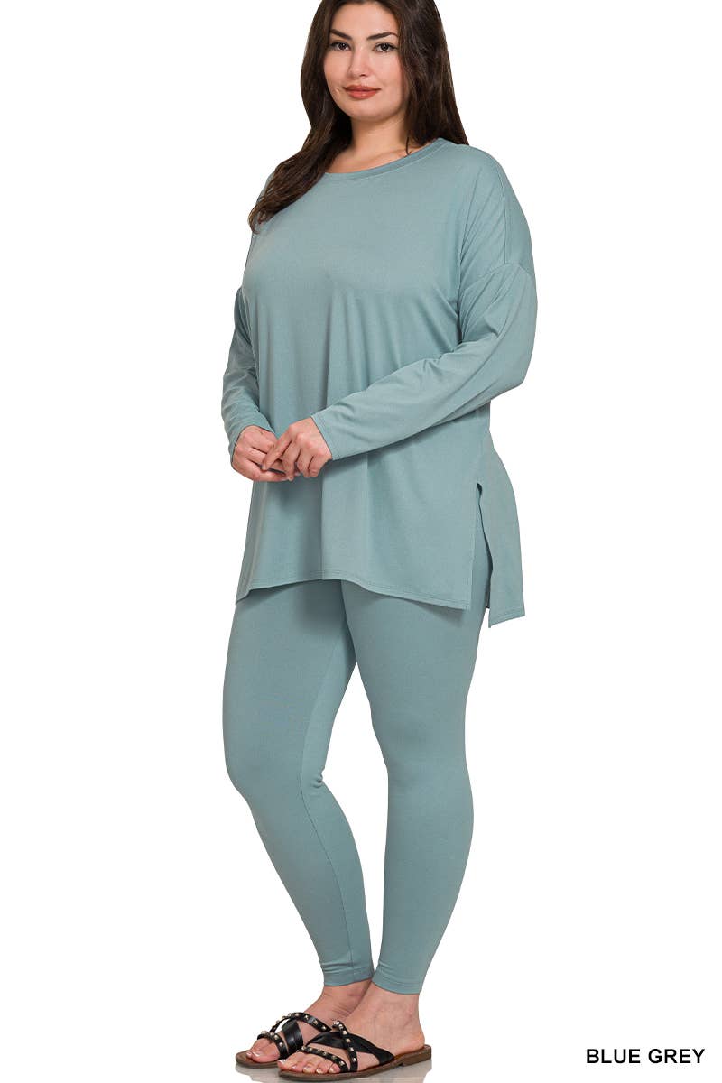 PLUS SIZE MICROFIBER LOUNGEWEAR SET