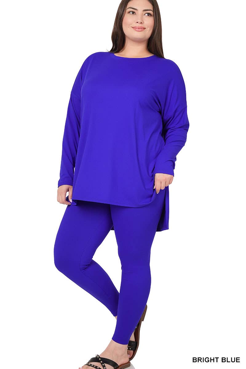 PLUS SIZE MICROFIBER LOUNGEWEAR SET