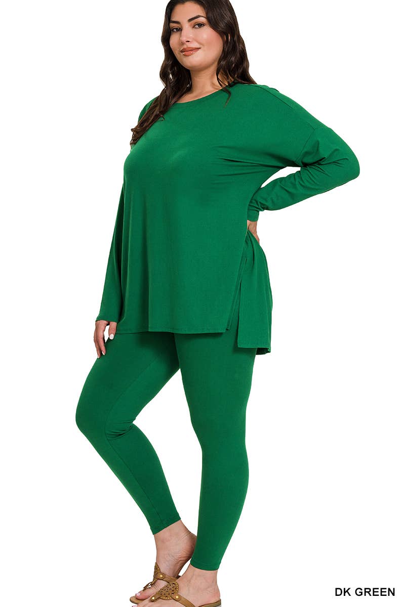 PLUS SIZE MICROFIBER LOUNGEWEAR SET