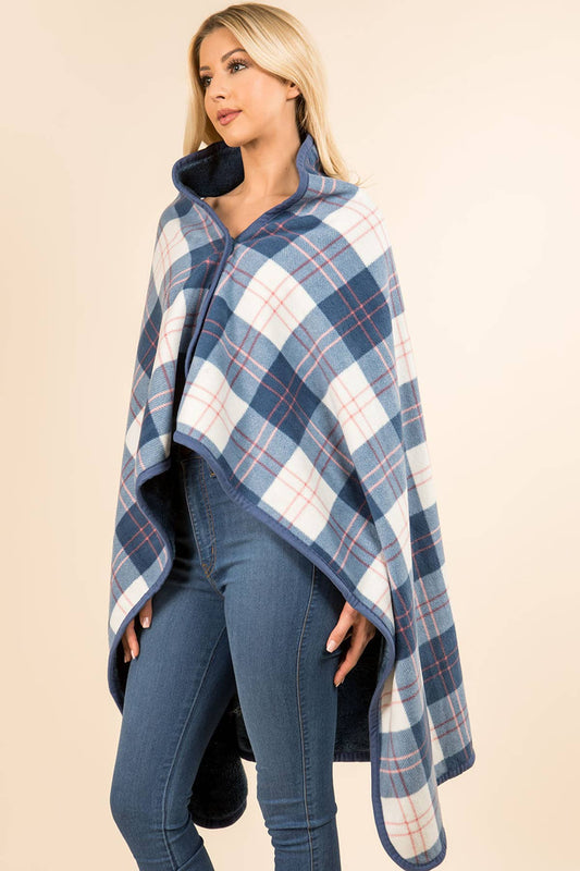 Plaid Blanket Shawl